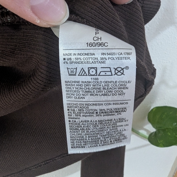 Brown Ribbed Maternity Top - Picture 4 of 4